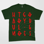 KID ACNE Hauntology Codes T-Shirt Forest Green X-LARGE