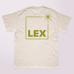 Lex T-Shirt Natural with Green Print Medium