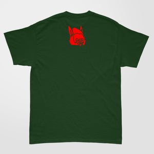 KID ACNE Hauntology Codes T-Shirt Forest Green MEDIUM