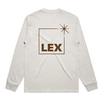 Lex Long Sleeve T-Shirt Limestone with Bitter Chocolate Print XX-Large