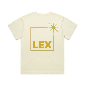 Lex Box Fit T-Shirt Butter with Gold Print Medium