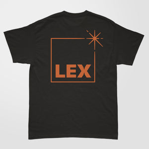 Lex T-Shirt Coal with Orange print - X-Large