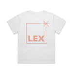 Lex Box Fit T-Shirt White with Pink Print Medium